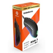 SteelSeries Rival 3 Mouse 8,500 CPI TrueMove Core Optical Sensor 6 Programmable Buttons Split Trigger Buttons Brilliant Prism RGB Lighting Ergonomic - Black product image