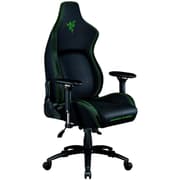 Razer Iskur Gaming Chair with Built-in Lumbar Support Ergonomic Lumbar Support System 4D Armrests Memory Foam Head Cushion PVC Leather Black and Green product image