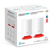 TP-Link Deco Voice X20 AX1800 Mesh Wi-Fi 6 Router, 2x Gigabit WAN/LAN Ethernet Ports, Alexa Built-in, Integrated Smart Speaker, 5GHz & 1201Mbps, Dual-Band, White (2Pack) product image