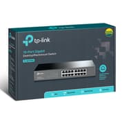 TP-LINK TL-SG1016D 10/100/1000Mbps 16-Port Ethernet Unmanaged Switch Plug and Play Metal Desktop/Rackmount & Fanless product image