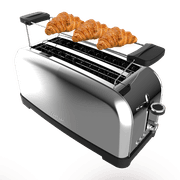 سيكوتك Toastin’ Time 1500 Inox محمصة خبز بقدرة 1500 واط، فتحتين طويلتين لأربع شرائح، هيكل ستانلس ستيل، رف تسخين، 7 مستويات تحميص، وظائف إذابة التجميد وإعادة التسخين وصينية فتات. product image