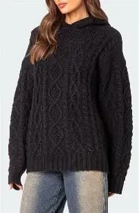 Cozy Women's Knit Hoodie product thumbnail 2