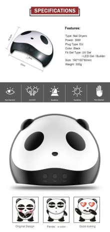 3 in 1 Panda LED UV Gel Nail Lamp Dryer 36 W product thumbnail 2