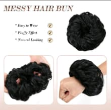 Hair Band, Bun, Hairpiece Hair Extensions, Cheap Wavy Elastic Band product thumbnail 3
