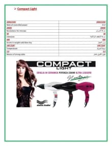 Compact Light PROFESSIONAL HAIR DRYER product thumbnail 6