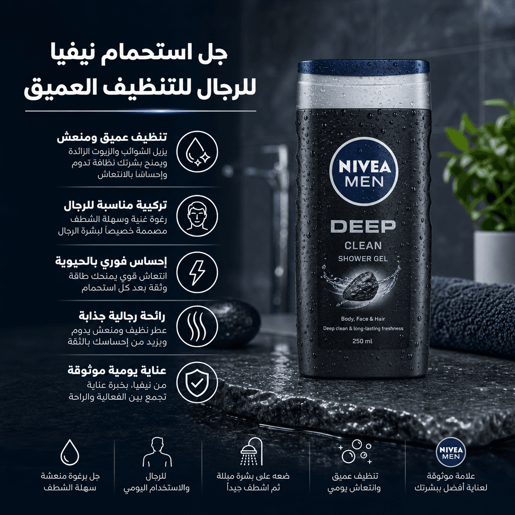 NIVEA Men Deep Clean Shower Gel