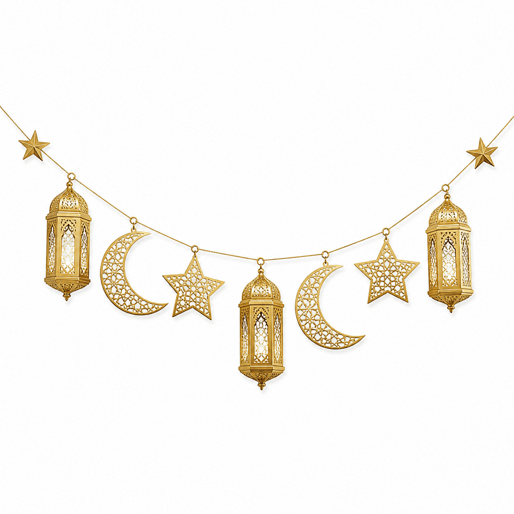 Eid Mubarak Banner Gold