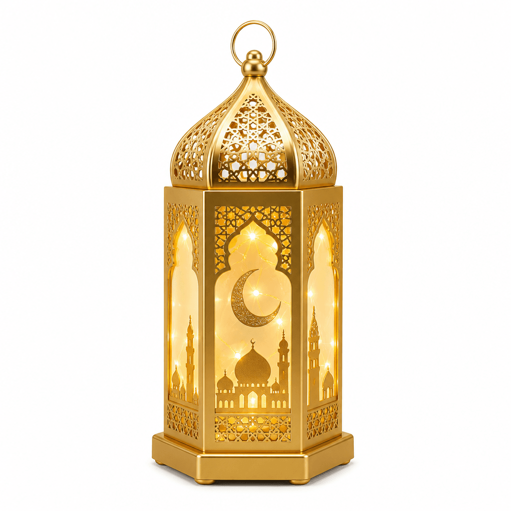 Eid Mubarak LED Lantern Gold