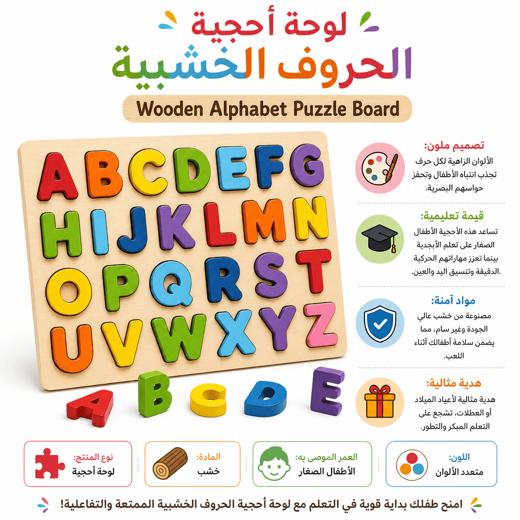Wooden Alphabet Puzzle Board