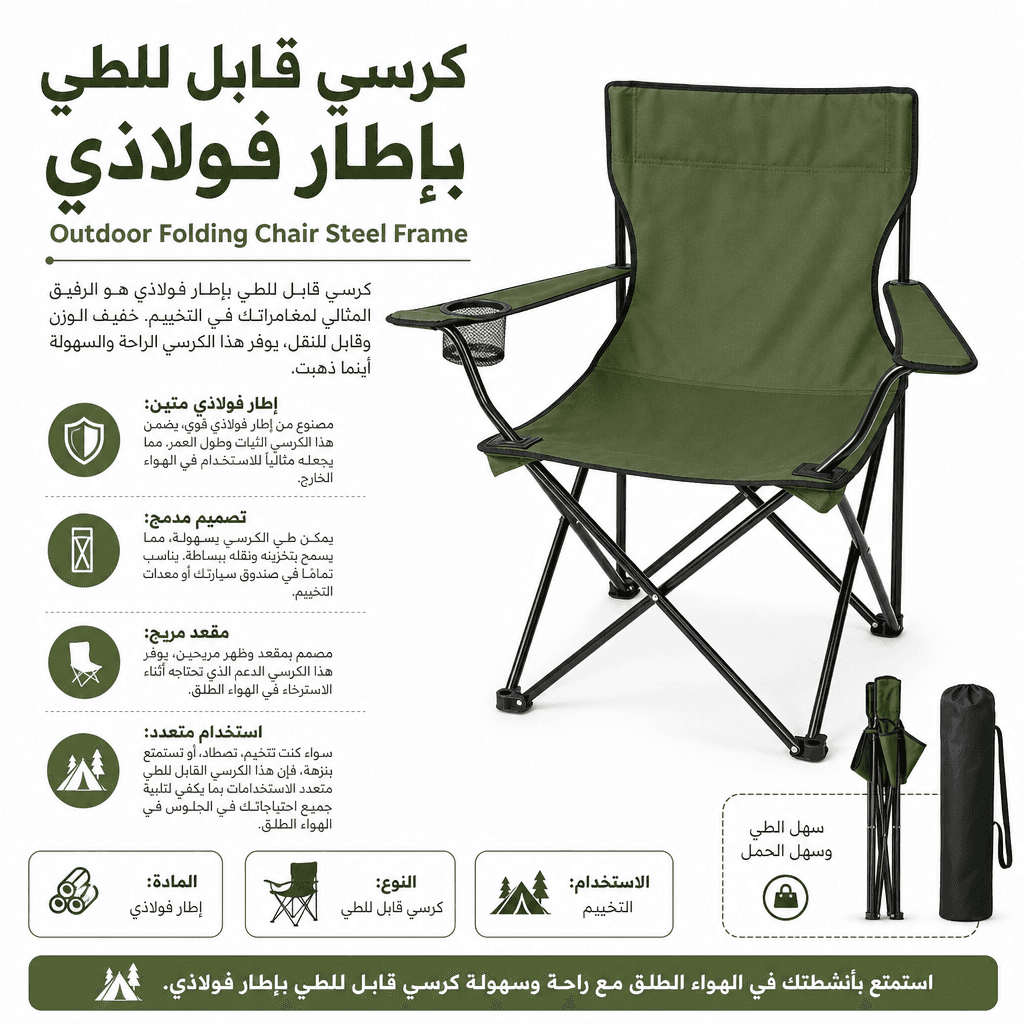 Outdoor Folding Chair Steel Frame