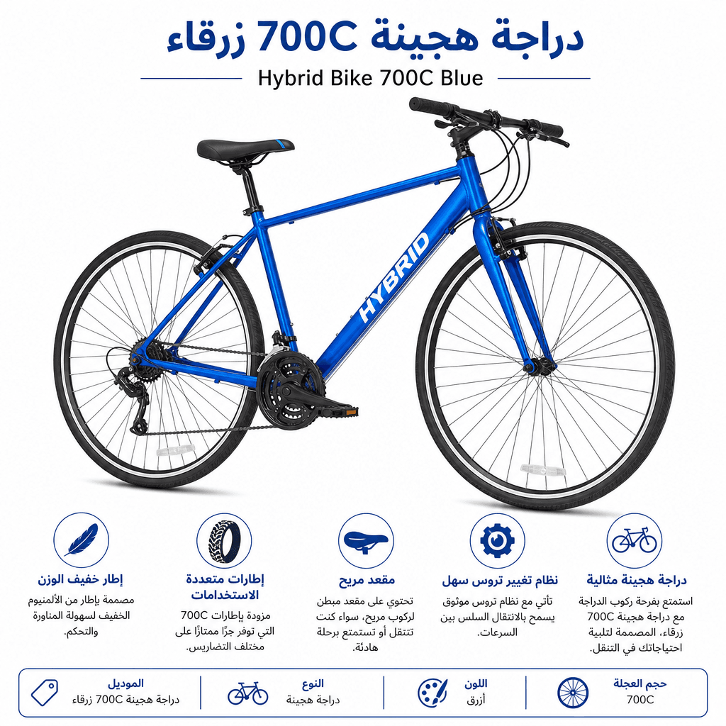 Hybrid Bike 700C Blue