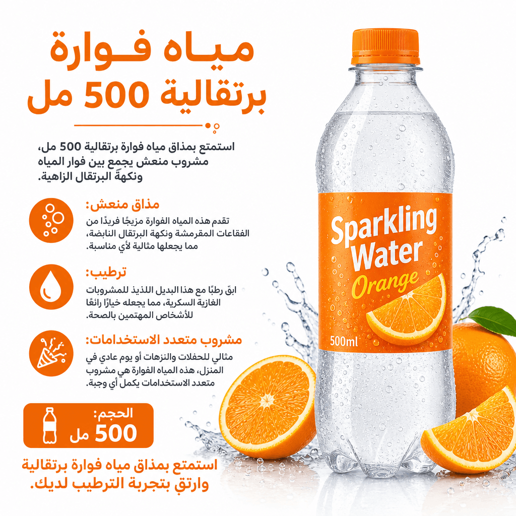 Sparkling Water Orange 500ml