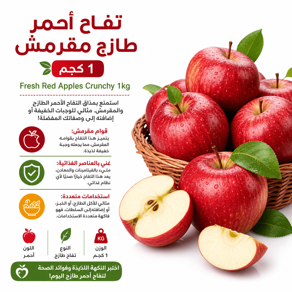 Fresh Red Apples Crunchy 1kg
