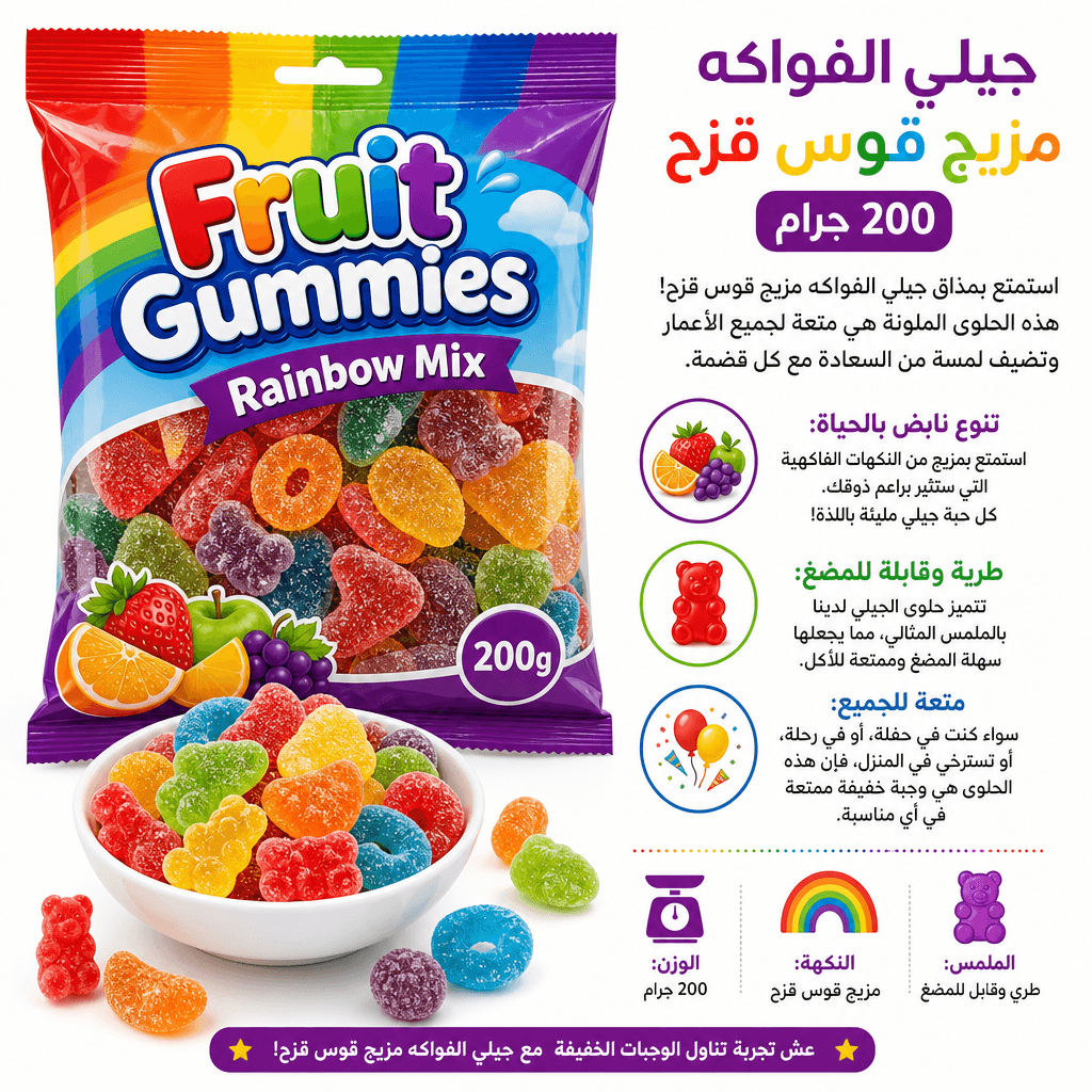 Fruit Gummies Rainbow Mix 200g