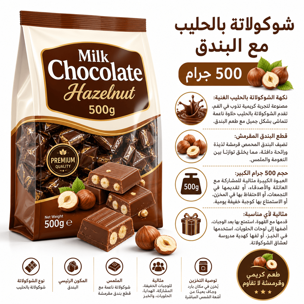 Milk Chocolate Hazelnut 500g