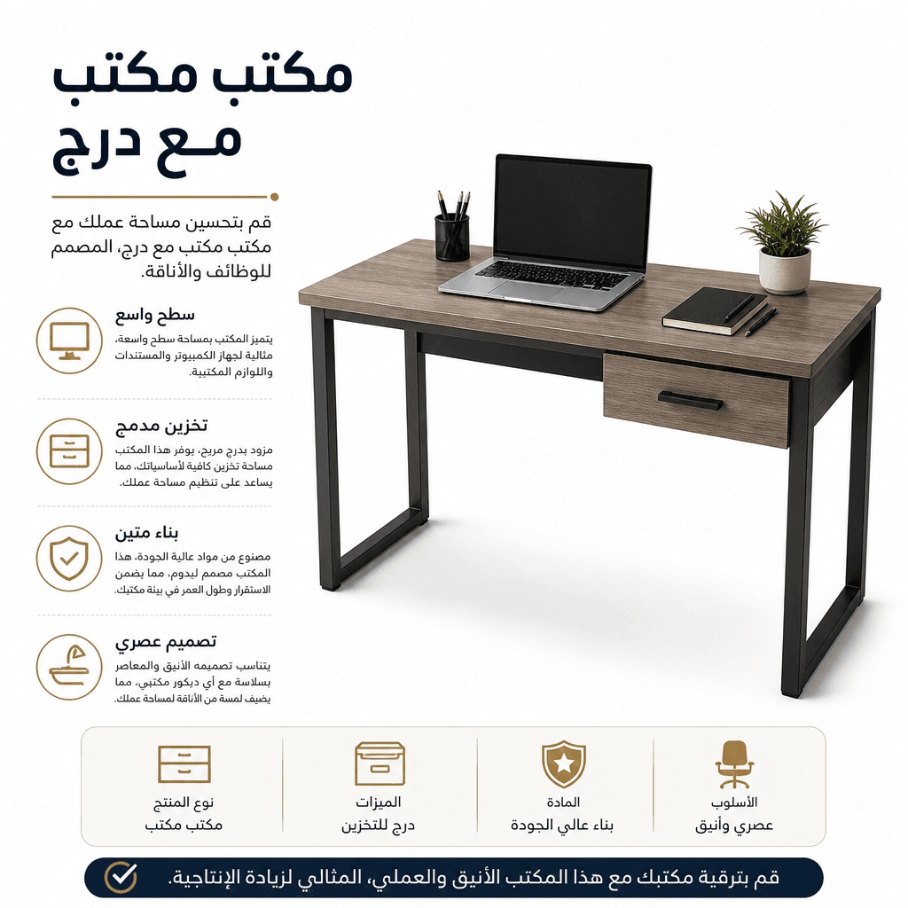 Office Desk with Drawer