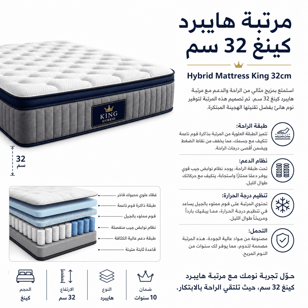 Hybrid Mattress King 32cm