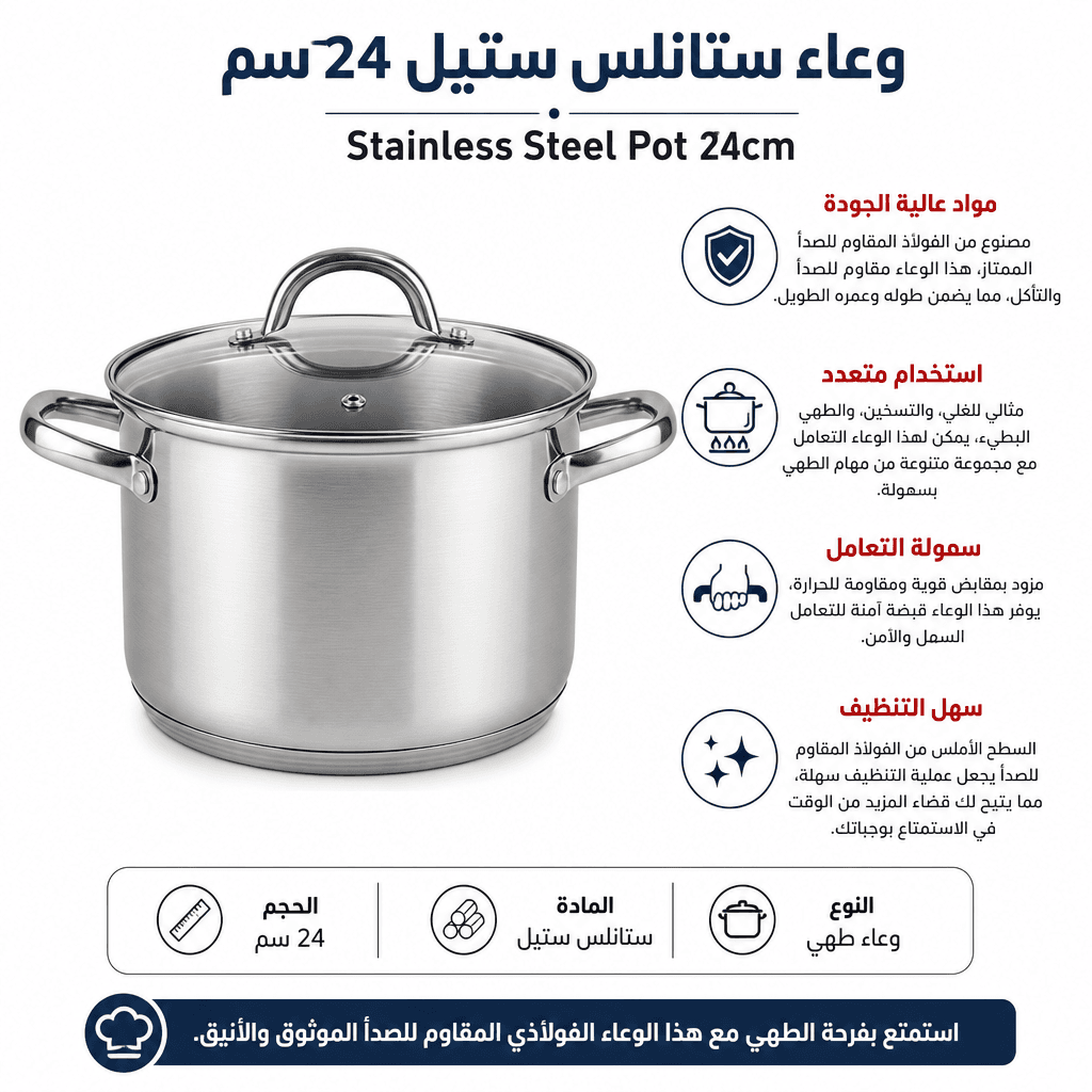 Stainless Steel Pot 24cm