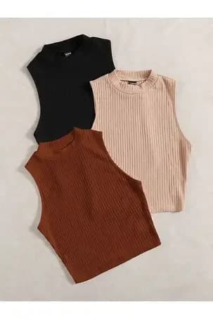 Ribbed Knit Women's Top