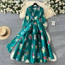 Women's Floral A-Line Dress product thumbnail 1