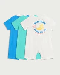 3-Pack Baby Cotton Rompers