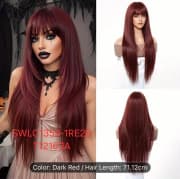 Heat-Resistant Synthetic Wig,Long Hair With Bangs, Model SWLC1359-1RE20-T12163A product image