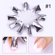 Nail Art Tools Set French nail art plastic steel plate model 18 French sticker crystal nail making templates product thumbnail 1