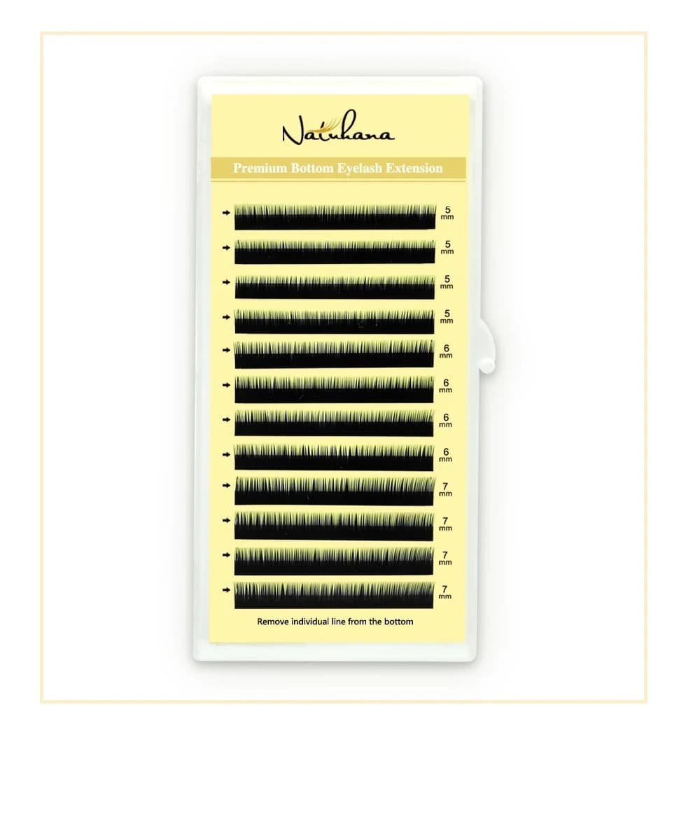NATUHANA Bottom Eyelash Extension Soft Under Eyelashes J Curl 5-7 Mix