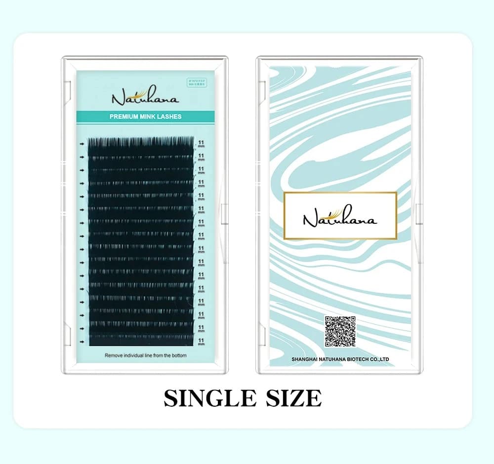 NATUHANA 16Rows Matte Black Natural Soft False Eyelashes