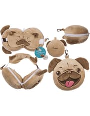 Kids Plush Travel Pillow with Eye Mask - Pug product image