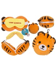 Kids Plush Travel Pillow with Eye Mask - Tiger product image