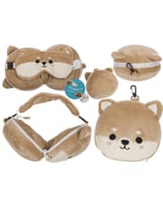 Kids Plush Travel Pillow with Eye Mask - Shiba Inu product image