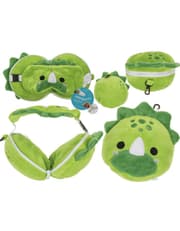 Kids Plush Travel Pillow with Eye Mask - Dinosaur product image