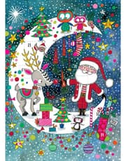 Advent Calendar Card - Santa & Rudolph On Moon product image