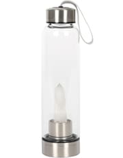 Clear Quartz Energising Glass Water Bottle product image