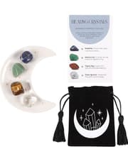 Success Healing Crystal Set With Moon Trinket Dish product image