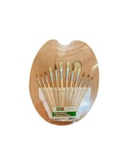 Amigo Painting Brushes With Wooden Palette, 12 Pieces product image