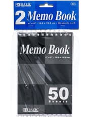 Bazic Top Bound Spiral Memo Books 2pack, Assorted Colors product image