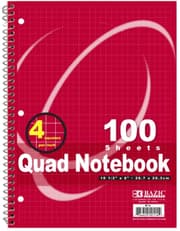 Bazic Spiral QuadRuled Notebook, Assorted Colors product image