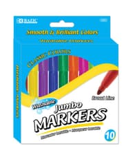 Bazic 10 Color Broad Line Jumbo Washable Markers product image