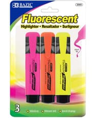 Bazic Fluorescent Highlighter Pocket Clip 3/Pack product image