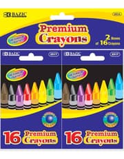 Bazic 16 Color Premium Crayons Pack of 2 product image