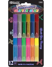 Bazic 10 Color Mini Glitter Glue 6ml product image