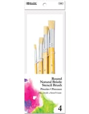 Bazic Round Natural Bristle Paint Stencil Brush 4/Pack product image