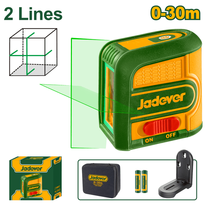 Jadever Self‑Leveling Line Laser (Green 2‑Line)