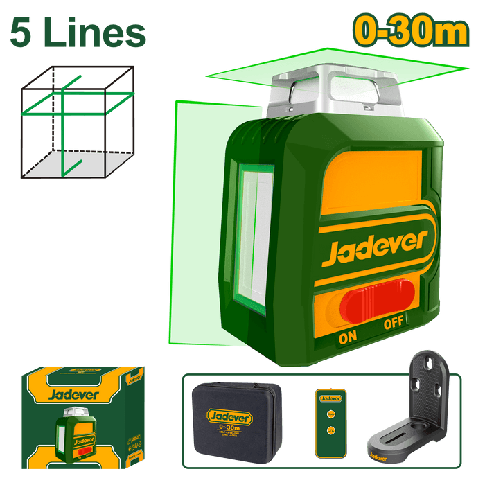 Jadever Self‑Leveling Laser Level (Green 5‑Line)
