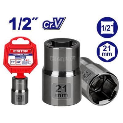 EMTOP ESCT12211 1/2 Inch – 21mm Hex Socket