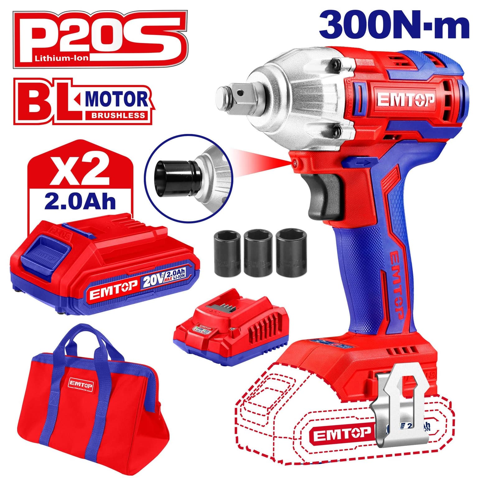 EMTOP ECDLIW20221 Impact Wrench