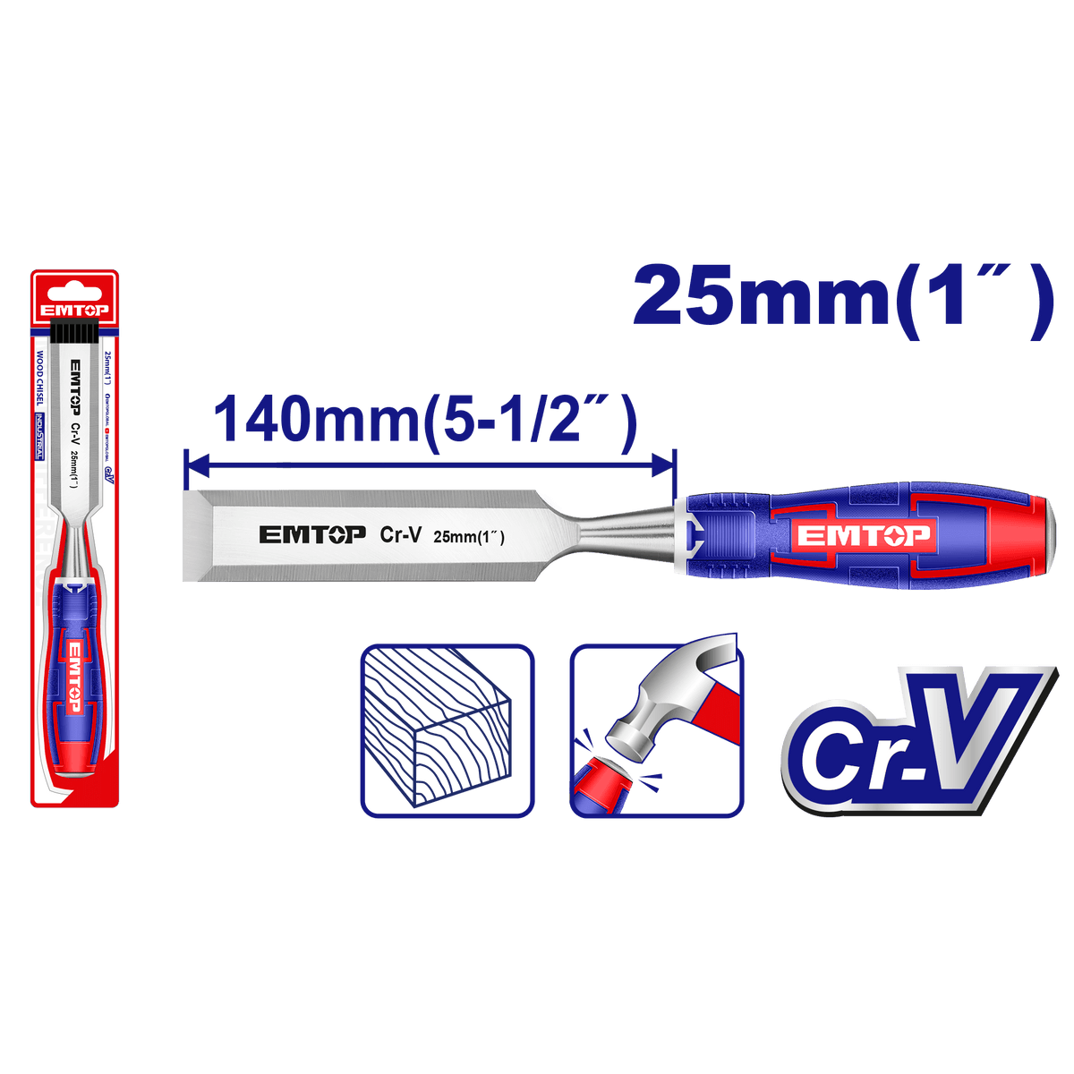EMTOP EWCL2501 25mm Wood Chisel