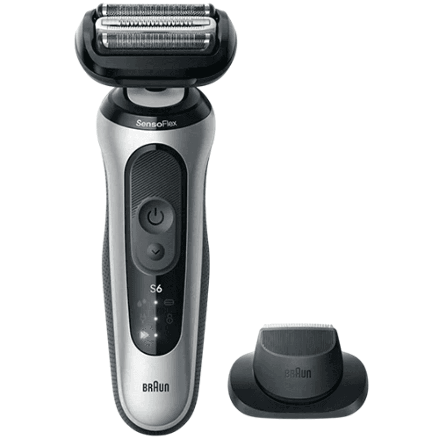 Braun Series 6 Electric Shaver 62-S1000s - Premium Wet & Dry Foil Shaver for Sensitive Skin with SensoFlex & AutoSense Technology - Silver